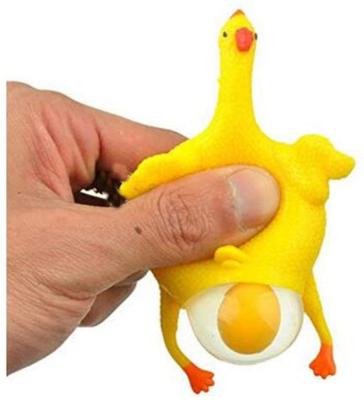 China Squeezable Stress Toys Relief Duct Tricky Toys Creative Squeeze Chicken Stretching Egg Decompression Chicken Squeeze Head Funny Toy for sale