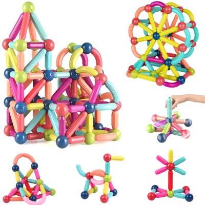 China Magnet BallsRods Sticks Magnetic Building Blocks Set Curved Shapes Vibrating ROD Children Educational Stacking Toys for sale