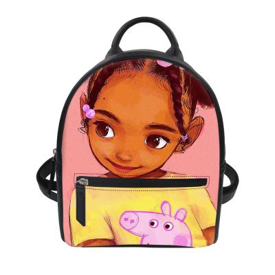 China Custom Print Mini Backpack Women PU Shoulder Bag Bagpack School Leather Multifunctional Female Backpack Anti-theft Custom Small for sale