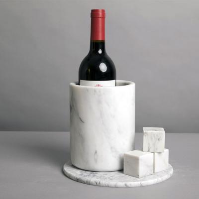 China Modern Marble Design Ice Wine Barrel Marble Ice Bucket for Beer and Champagne Coolers for sale