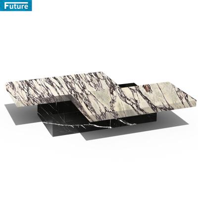 China Custom High End Modern Living Room Furniture Design Marble Tea Table Rectangle Modern Coffee Tables for sale