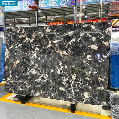 China Brazil Slab Tile Vanity Top Countertops Natural Stone Modern Black Marble Tiles And Marbles Stone for sale