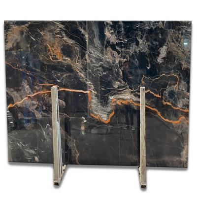 China Modern Chinese black marble golse gold slab marble tile natural stone furniture for sale