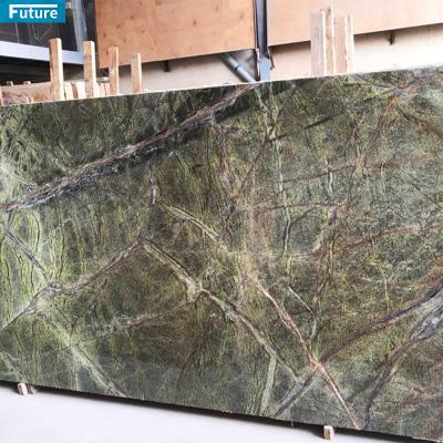 China Modern The Rain Is The Natural Stone Marble Green Onyx Marble Slab Flooring Tiles for sale