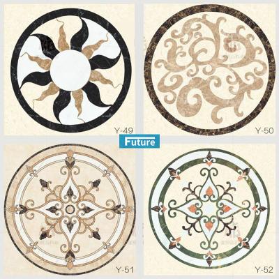 China Morden Decoration Classic Popular Marble Waterjet Oval Stone Medallion Flooring for sale