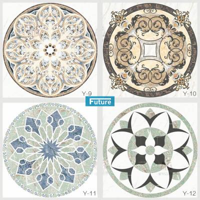 China Morden Classic Water Jet Colorful Marble Medallion with Flower Pattern for Hotel Lobby for sale