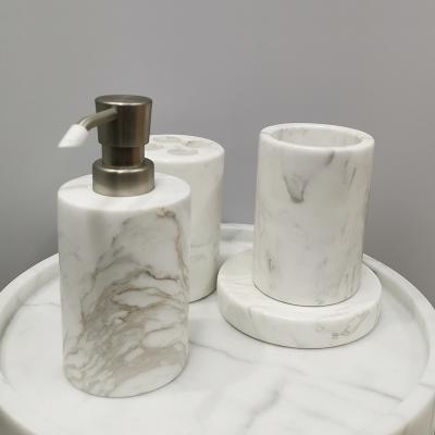 China Modern Marble Bathroom Accessory Sets Marble Bathroom Ware Shower Accessory Set for sale