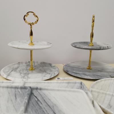 China Modern Classic Marble Cake Stand Marble Accessory Set Marble Cake Stand Wedding for sale