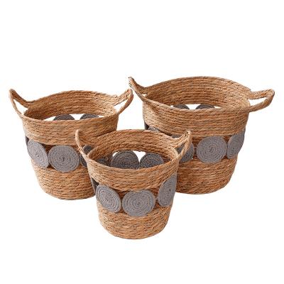 China Sustainable Natural Wicker Storage Basket Belly Basket For Home Decoration Woven Straw Basket for sale