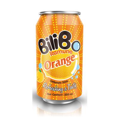 China Natural Popular BiliBo Carbonated Drinks Orange Flavor 330ml for sale