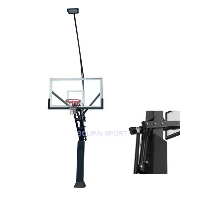 China OEM Outdoor Height Adjustable Basketball Hoop In-ground Basketball Hoop Stand Outdoor Basketball Goals System With Light for sale