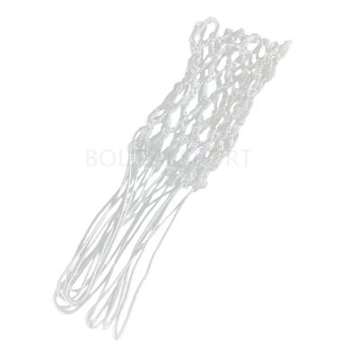 China Outdoor Pure White Bold Durable Replaceable Polyester Basketball Net 12 Hooks Basketball Kits for sale