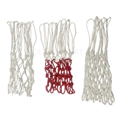 China Heavy Duty Outdoor White Basketball Kits 13 Hooks All Weather Fits Durable Basketball Net for sale