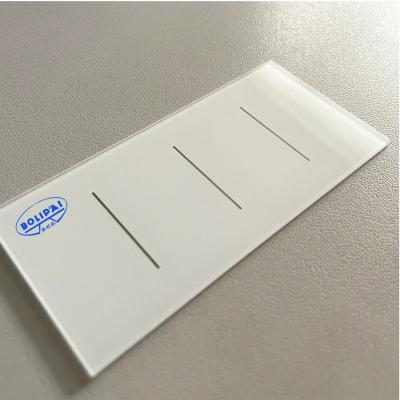 China Custom 1.5 Mm Mini Supermarket Light Glass Panel Switch Glass Switch Plate for sale