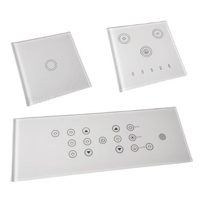 China High Quality Yard UK EU Smart Home Lights 1 Strip Panel Smart Touch Tempered Glass Wall Switches Panel for sale