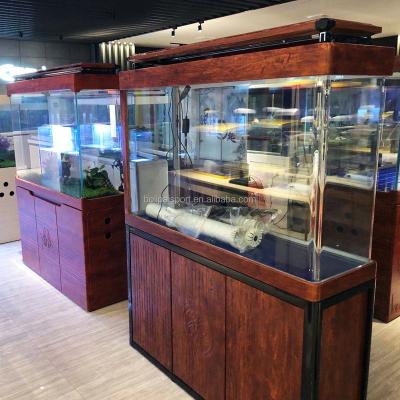 China Viable Custom Large LED Light Glass Aquarium Cabinet With Pump for sale