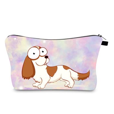 China Fashion New Product Custom Corgi Dog Pattern Printing Cosmetic Bag Soft Hand Digital Printing Makeup Handbag Full Travel Mini Cosmetic Bag for sale