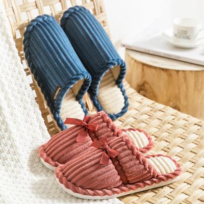 China CUSHIONING Non-slip Warm Slippers Wholesale Home Nap Wick Floor Slippers Winter Lovers Ladies And Men Cotton Slippers for sale