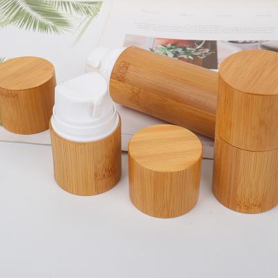 China Most popular airless cosmetic packaging cosmetic bottle 8 oz bamboo cosmetic pump bottle bottles for cosmetics for sale