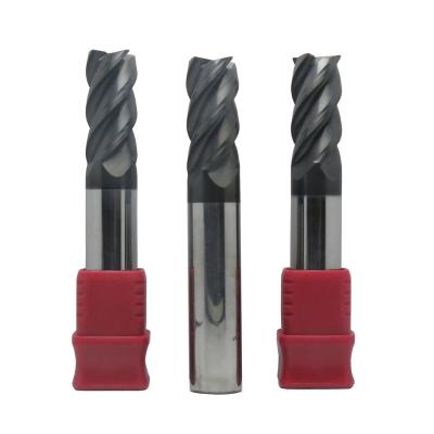 China Carbide Tungsten milling cutter cutting tools new HRC65 solide carbide end mill cutter 4 flutes with black coating cnc router bits for sale