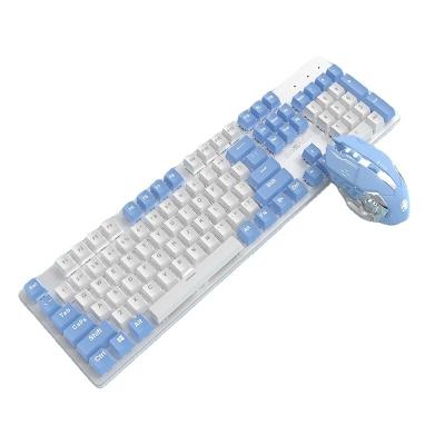 China For Dual Color Gaming Keyboard And Mouse Desktop Set For Cute Girls Mechanical Keyboard for sale