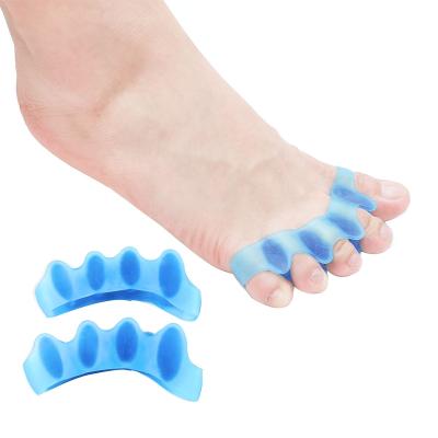 China Five-hole Toe Separator Gel Bunion Medical Silicone Toe Relief Foot Pain Corrector Foot Care Toe Stretcher for sale