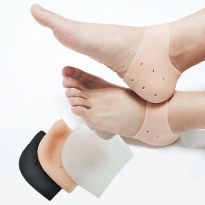 China Bunion Pain Relief Protector Fasciitis Heel Arch Pain Sock Sleeve Slit Anti Moisturizing Silicone Gel Heel Socks for sale