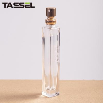 China 15ml Mini Perfume Empty Glass Spray Bottles Square With Crimp On Sprayer Aluminum Cap for sale