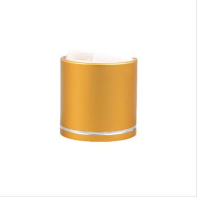 China 24/410 20mm Matte Gold Aluminum Bottle Caps With Silver Decoration Line for sale