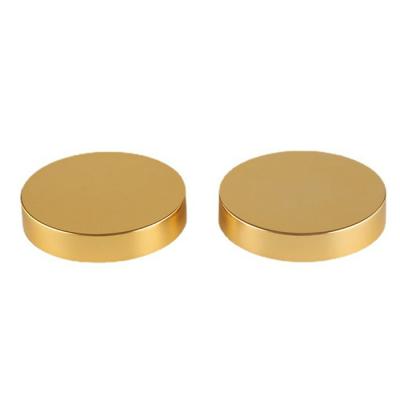 China 89mm Shiny Gold Aluminium Cap With PE Liner For Food And Persona Care for sale