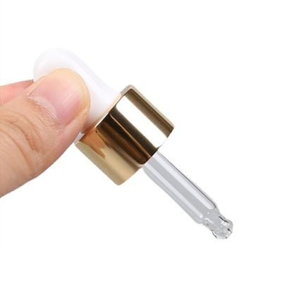 China 60ml Essential Oil Dropper Caps Tops Shiny Gold Aluminium  20/410 for sale