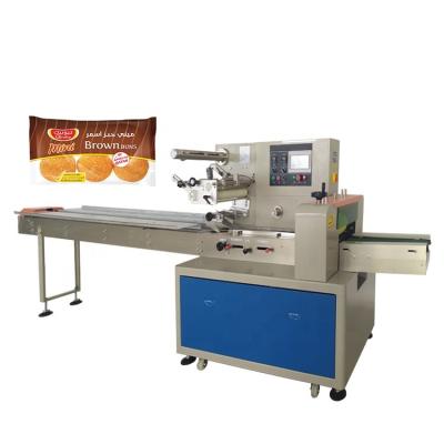 China Automatic Food Flow Package Biscuits Cookies Cake Bread Roll Wrapper Wrapper Packing Packing Machine for sale