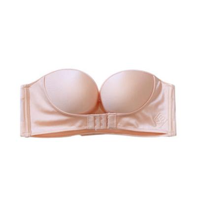 China QUICK DRY button frank non-slip breast pasted build-up sexy women's dress lift up strapless bra for sale