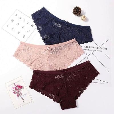 China ElasticLadies Antibacterial Hot Selling Girl's Lace Soft Nylon Underwear Sexy Women Panties for sale