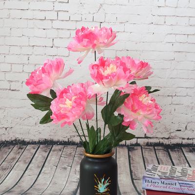 China High Quality Home.Party.Restaurant.Bar.Hotel.Wedding 7 Heads Petals 5pcs Artificial Silk Peony Flower Bouquet For Wedding Decorations for sale