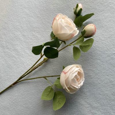 China Chanta Wholesale from Home.Party.Restaurant.Bar.Hotel.Wedding 4 Heads White Roses Artificial Flowers for Wedding Table Vase Home Decoration for sale