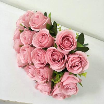 China Home.Party.Restaurant.Bar.Hotel.Wedding Flower Bouquet Artificial Flowers Home Interior Decoration Main Artificial Rose Flower 18 for sale