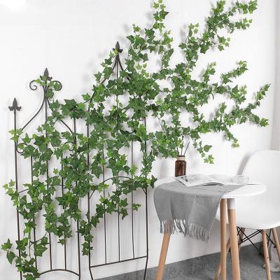 China Wholesale 230cm Natural Green Silk Ivy Leaf Touch Artificial Hanging Vines With Green Leaves for sale