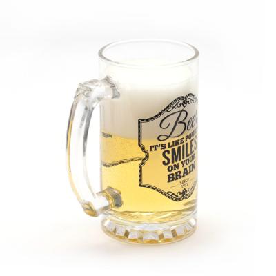 China Custom GIFT BOX Mini Printing Glass Beer Mug Sublimation Craft Logo Glass Beer Mug for sale