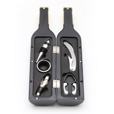 China New Viable Wholesale Unique Wine Accessories Set Wooden Wine Bottle Opener Gift Box Set for sale