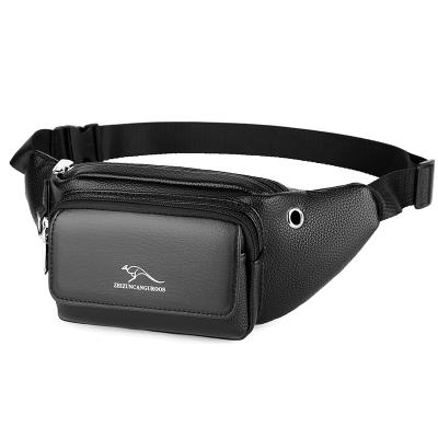 China Water Proof High Quality Multi Pocket Zipper PU Leather Waist Bag For Men Waterproof Waist Pack Belt Bag for sale