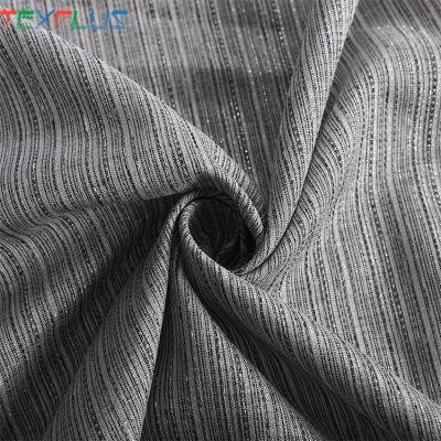 China Modern 100% Polyester Stripe Jacquard Designer Curtain Fabric For Living Room And Bedroom Decoration for sale