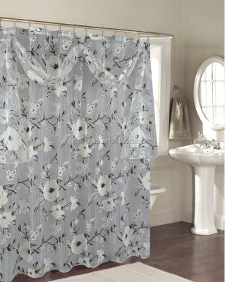 China Burnout Printing Printing 100%Polyester Shower Curtain for sale