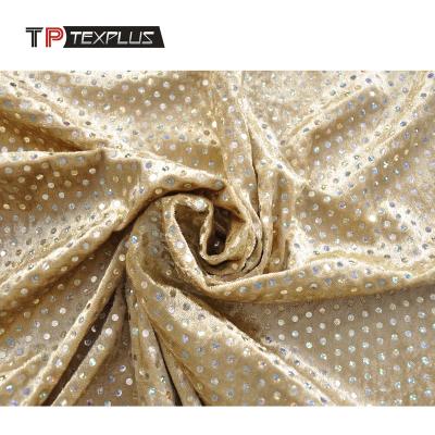 China Wholesale Shrink-Resistant Polyester Knit Crushed Velvet Diamond And Sequin Velvet Fabric for sale