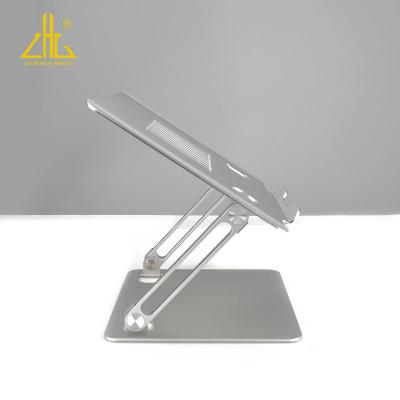 China New Design Decorations Silver Anodizing Foldable Aluminum Laptop Stand In Stock for sale