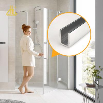 China Transport Tools ZHONGLIAN 6463 U C High Brightness Mirror Shower Room Channel Polished Aluminum Profile for sale