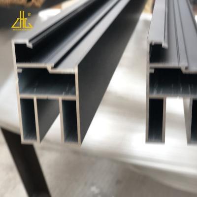 China Transport Tools Zhonglian ISO Sale Aluminum Window Black Anodized Profile 0.6mm European Manufacturer for sale