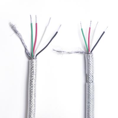 China Double layer copper shielded transparent 4core sensor cable for sale