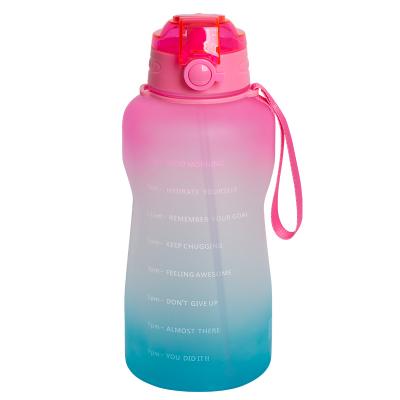 China Viable Seller Hot Pink Amazon Motivational Water Bottle 64 Ounce With Straw And Customized Colors for sale