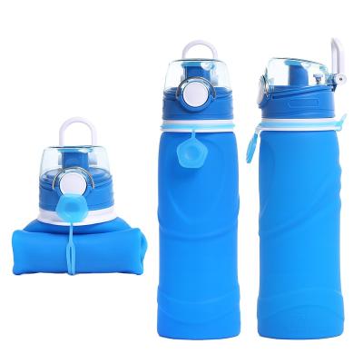 China Custom Logo BPA Free Unbreakable Reusable Portable Silicone Collapsible Water Bottle 1000ml for sale